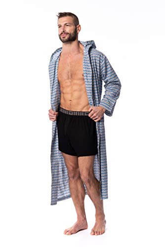 AMERICAN HEAVEN Mens Lightweight Sleep/Lounge Long Bath Robe with Hood -Premium Cotton Blend3
