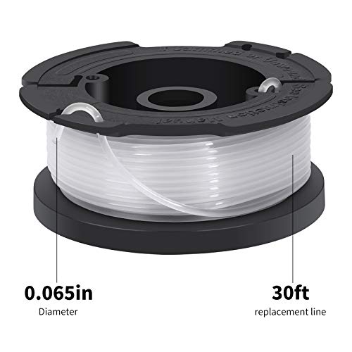 Mosloly AF-100 Trimmer Spool for Black + Decker Autofeed System Replacement Durable String Trimmer Edger, 30ft 0.065\" Line String Trimmer (6 Replacement Spool, 1 Spool Cap, 1 Spring)