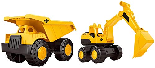 Image of Shopoflux Dumper and Excavator Construction Engineering Toy Vehicle for Kids (Dumper + Excavator)