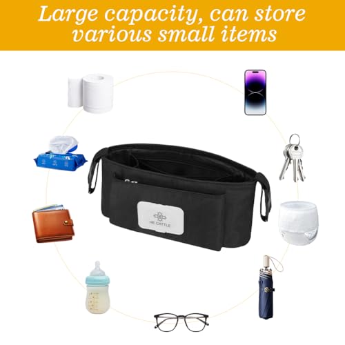 Miniatura 5 de Vicloon Bolsa Organizadora Para Cochecito, Bolso Carro Bebé Universal, Bolso Carro Bebé Con Sangle Réglable, Gran Espacio Bolsa Organizadora Para Cochecito Para Pañales Y Juguetes - Negro