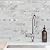 Art3d 10-Sheet Peel and Stick Stone Backsplash Tile for Kitchen, Bathroom - Volakas White Embellished with Metal Silver