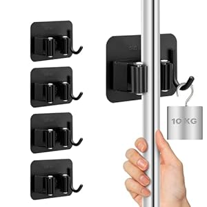 M JINGMEI 4 Stück Mopp Besenhalter Wandmontage