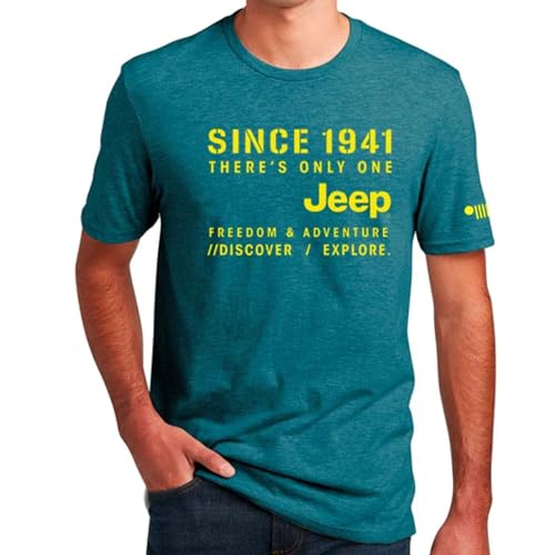 T-shirt Jeep Since 1941 en maille douce couleur bleu chiné