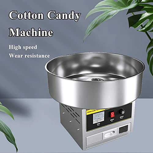 ERoomQ Commercial Cotton Candy Machine,Electric Fancy Marshmallow Making Machine,Adjustable Temperature,W/Extra Storage Box&Bamboo Stick Bucket