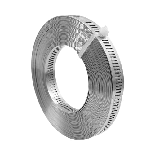 ZONADAH Hose Clamp 10m 304 Stainless Steel Jubilee Clips Adjustable Large Assorted with 12pcs Fasteners Pipe Clamp for Worm Drive Hose Clips Plumping - Image 2