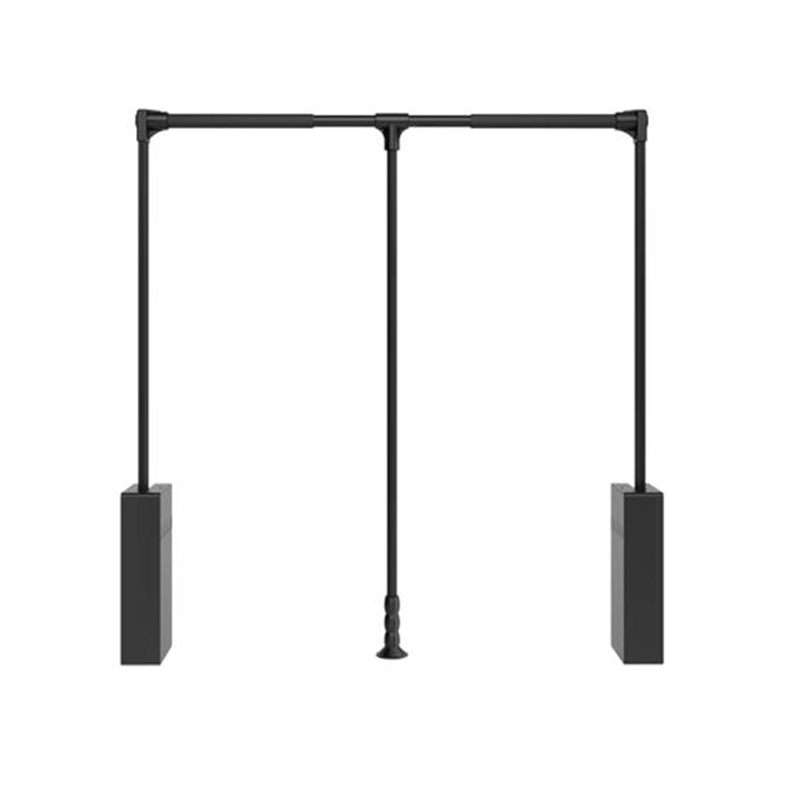 GTHTUHFD Pull Down Closet Rod, Adjustable Lift Wardrobe Rail With Soft Return, Aluminum Alloy Frame, 20Kg Load, Organizer For Easy Access Black-890-1200mm