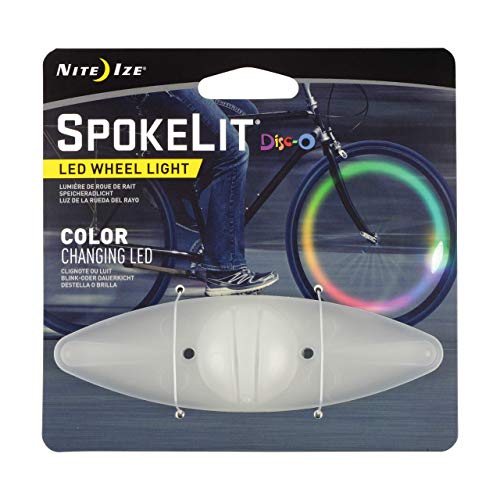 Nite Ize Spokelit LED Bicycle Spoke Light, Visibility + Safety Bike Light, Single Pack, Disc-O Color Changing LED