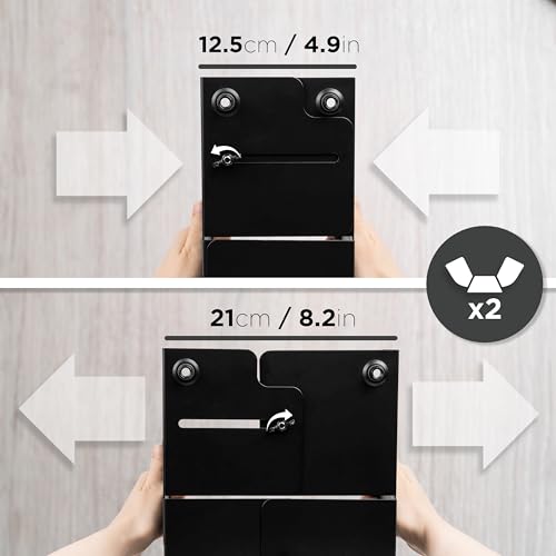 Duronic DMHD2 Soporte de Torre para Ordenador | Base para PC con Ruedas bloqueables | Almacenamiento bajo Escritorio CPU | Anchura Ajustable de 13 a 21 cm | Carga máxima 15 kg | Color Negro - imagen 3