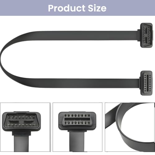 Image of STHIRA 23.6'' OBD2 Extension Cable 16-Pin Male to Female OBDII Connector Cable for Automotive Diagnostic Scan Tools, Code Readers, and Monitoring Devices
