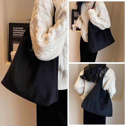 Image of Suede Bag for Women New Suede Tote Bags for Women Retro Slouchy Bag Brown Shoulder Bag Hobo Handbag