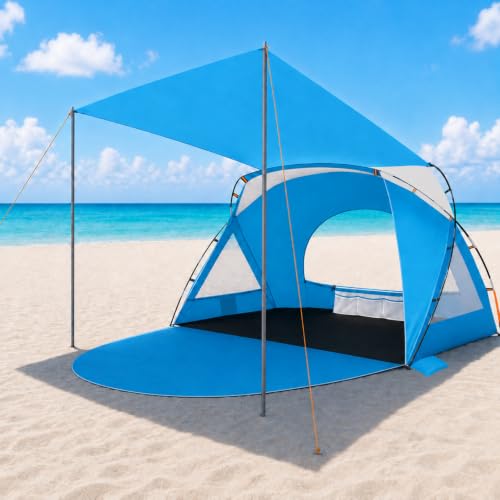 Etto Beach Tent for 2-6 Person, UPF 50+ Sun Shelter with 2-in-1 Canopy