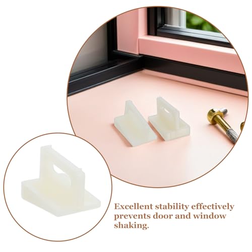 10 Pack Guías Inferiores para Puertas Pocket, Soportes de Montaje en Jamba de Plástico Beige con Tornillos | Herrajes para Guía Inferior de Puertas Deslizantes para Clósets y Sistemas Pocket, Reemplazo Montado en Marco, 1.18 x 0.79 pulg miniatura 3