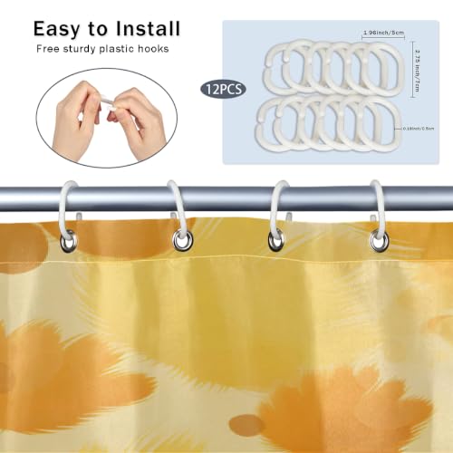 Rideau de douche imperméable motif pattes de chat doré 168x183 cm - 4