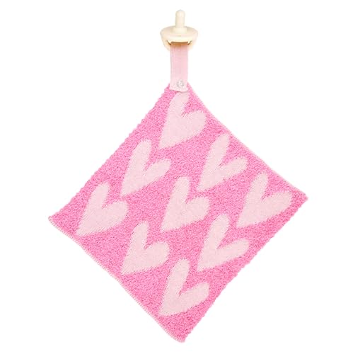 Stephan Baby Plush Blankets - Soft Absorbent Blankie with Paci-Clip for Pacifiers and Teething Toys, 9' Square, Hearts