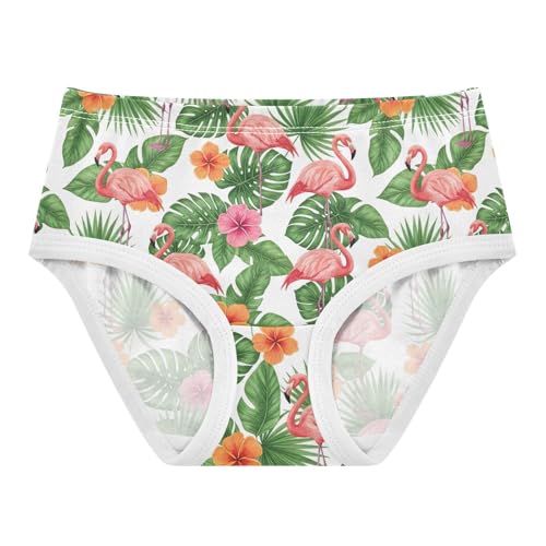 Joisal Pink Flamingos Green Leaves Girls Underwear Toddlers 2t Cotton Panties Little Girl Stylish Briefs Undies Kids