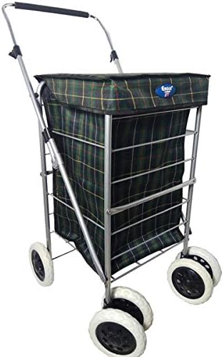 6 Wheel Strong Shopping Trolley Travel Market Walk Push Cart Beautiful Color Wheeled Bag (Green, 6 Wheel 60 L)