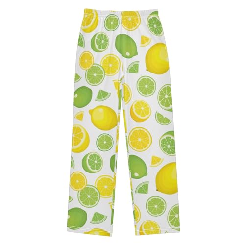 ZZXXB Limes Lemon Boys Long Pants Soft Trousers Elastic Waist Kids Lounge Bottoms with Pockets S-XL