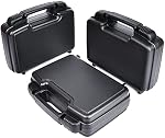 Small Hard Carrying Case with Pluck Foam Interior for iPhone, GoPro, Camera, and More- 14 x 10.4 x 3.5 Inches, Black
