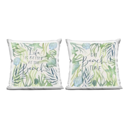 Image of Stupell Industries | Sea Life Beach Phrases, 18 x 18 Each