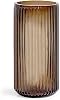 Muyan Jarrón de Flores de 7.5" para Decoración, Jarrón de Vidrio Acanalado Moderno para Centros de Mesa, Escritorio, Hogar, Oficina, Comedor, Sala, Boda (Ámbar) 2