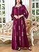 Women's Maxi Dress Ethnic Tribal Hot Drilling, Abaya Satin Long Sleeve, Fashion Jalabiya Robe Spring 2024 (Jujube Red 2XL)
