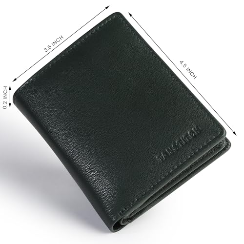 Image of TANSTITCH Men Leather Wallet | RFID Blocking Wallet | Large Capacity Card Holder (Hold 30 Currency Notes, 16 Credit /Debit Cards), Green