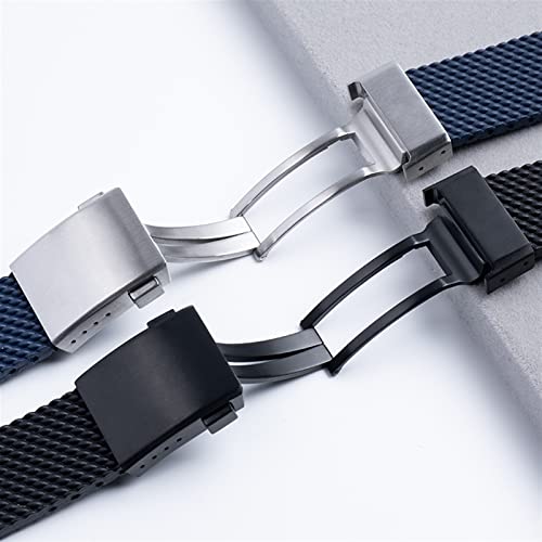 Bracelet montre silicone 24mm boucle mate noir remplacement - 5