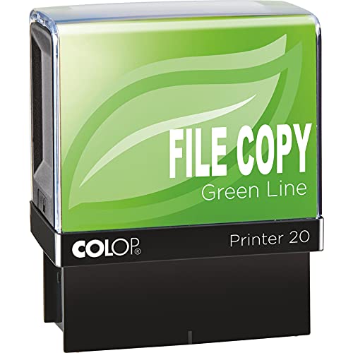 Image of COLOP Green Line FILE COPY Stamp - Red Ink | 148513 | 37x13mm Eco-Friendly Office Word Stamp