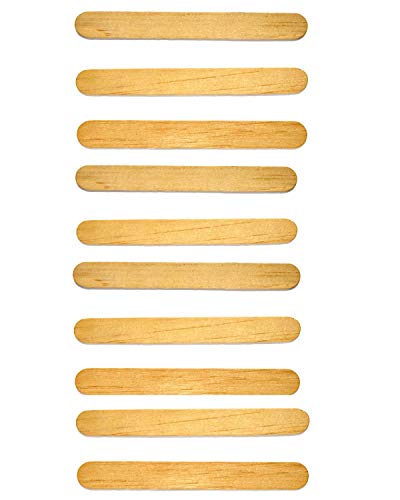 PINE CO 10 Pieces Large Wax Sticks, Wood Waxing Craft Also Used For Popsicle Sticks and Spatulas Applicators for Hair Removal Eyebrow and Body.