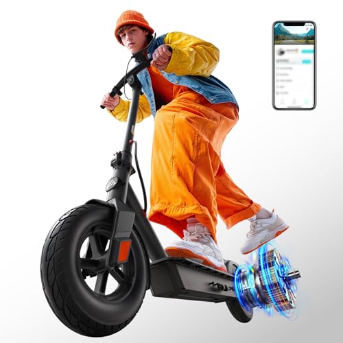 TST Electric Scooter for Adults, 19/20 Mph Top Speed, 20/30 Miles Range, Off Road Electric Scooter with Dual Suspension, 10" Solid Rear Tire and Pneumatic Front Tire, Folding Escooter with App - Best off road electric scooter