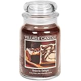 Village Candle Brownie Delight 26 oz Glass Jar Scented Candle, Large