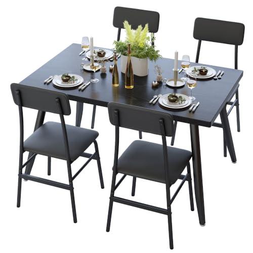 Gizoon 5-Piece Black Dining Set