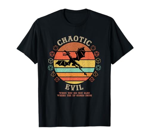 Chaotic Evil: Where the XP Vintage D20 Dragon RPG Gamer Camiseta