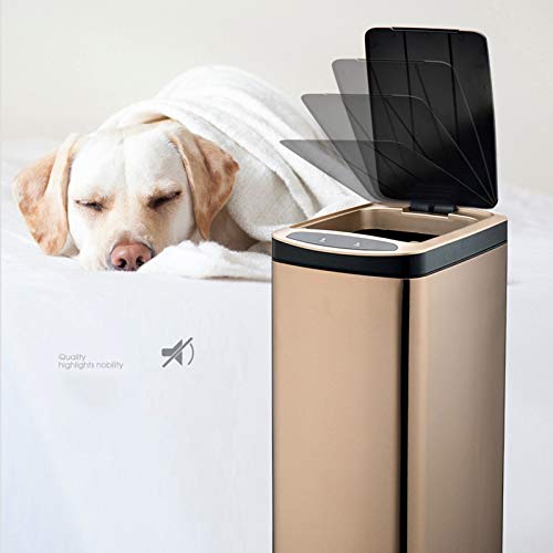 Papelera inteligente 30L con tapa de acero inoxidable plata miniatura 7