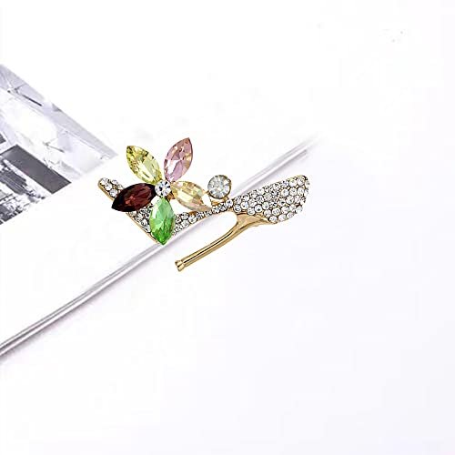 Image of High Heel Brooch Ladies Crystal Rhinestone High Heel Princess Shoes Women Stylish Charm Brooch Pin