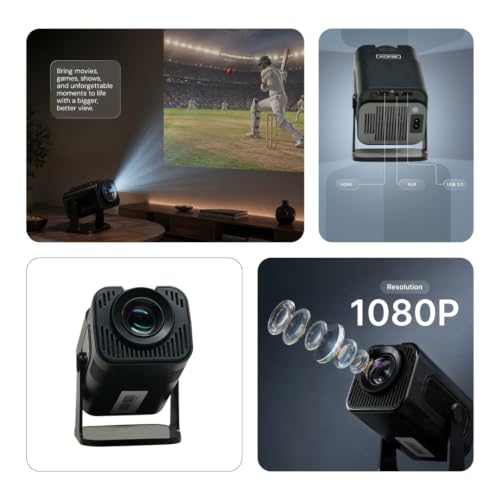 Image of XOME Nova Smart Projector for Home Cinema, HDMI USB Wi-Fi Bluetooth, Android Smart OS Auto Keystone Correction Manual Focus, 1920x1080 Native
