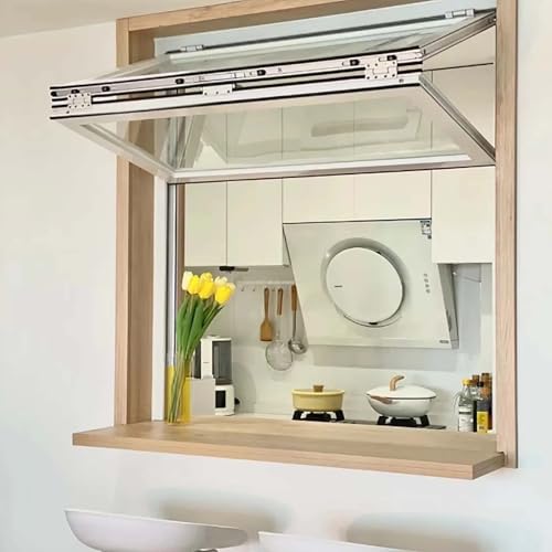 Ventana de servicio doble en aluminio para quioscos y puestos de alimentos 2