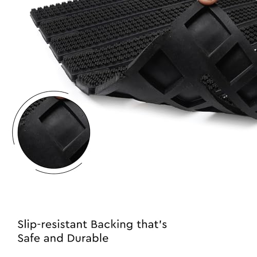 Image of Encasa XO Rubber Door Mat, Anti Skid Heavy Duty Floor Mat, Home Black