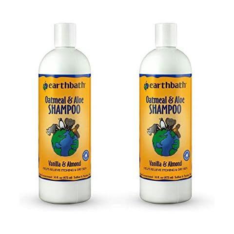 earthbath, Oatmeal & Aloe Dog Shampoo - Oatmeal Shampoo for Dogs, Itchy, Dry Skin Relief, Dog Wash, Made in USA, Cruelty Free Pet Shampoos - Vanilla & Almond, 16 Oz (2 Pack) Cover