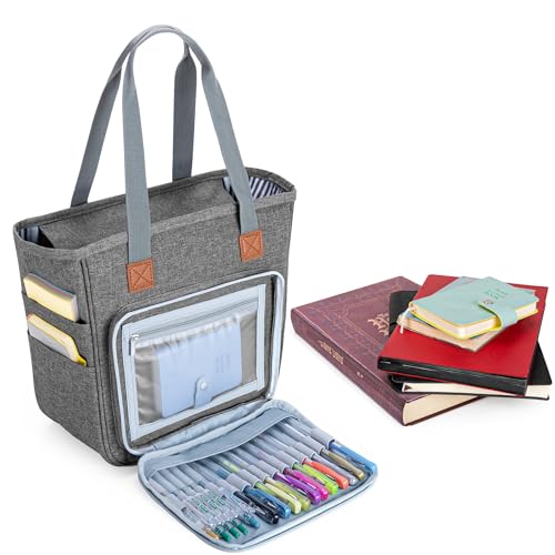 LUXJA Multi-Pocket Bible Tote Case, Gray