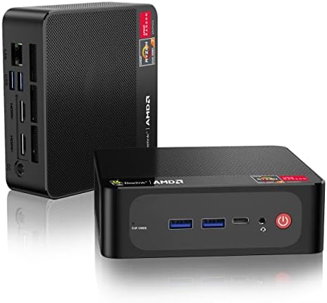 Beelink SER5 Pro Mini Gaming PC, AMD Ryzen 7 5800H (8C/16T, up to 4.4GHz), Desktop Computer 32GB DDR4 500GB M.2 NVME SSD, AMD Radeon Graphics, 4K@60Hz Triple Display/WiFi 6/BT5.2/USB3.2/RJ45 LAN