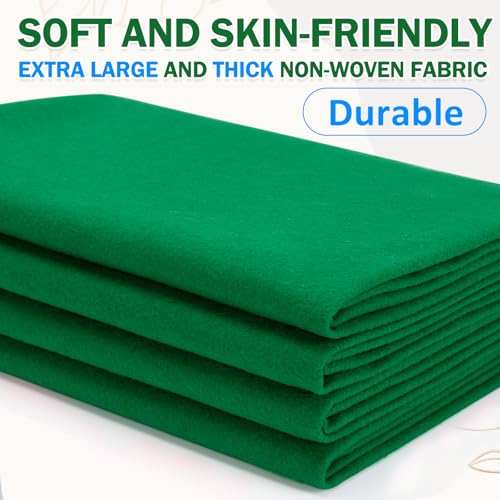 Image of XSEINO Emerald Green Large Felt Fabric 36 inch X 36 inch(1 Square Yard), 1.4 mm Thick Soft Felt Fabric Sheet for Crafts, Green Series Colors Soft Nonwoven Fabric, Fit for Decoration, Sewing, DIY Crafts