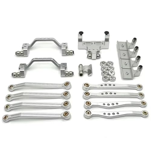 RC�J�[�p�X�e�A�����O�v�����b�h For WPL C64 C64-1 1/16 ���^���V���[�V�����N���b�h�v�����b�h�V���b�N�}�E���g�T�[�{�u���P�b�g�Z�b�g RC�J�[�p�[�c�ƃA�N�Z�T���[�A�b�v�O���[�h�����p(Silver)