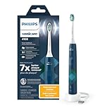 Philips Sonicare 4100 Electric Toothbrush, Sonic Toothbrush with Two Intensity Levels, Pressure Sensor and Timer, Malibu Prismatic, Model HX3689/22