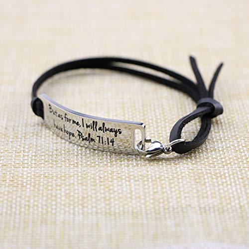 Yiyang But As For Me, I Will Always Have Hope Inspirational Bible Verse Leather Wrap Bracelet For Women Teens #TOP2