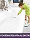 DEXI Bathtub Mat Non Slip, Extra Long 39x16, Suction Cups, Drain Holes, Machine Washable for Tub Shower Floor, White