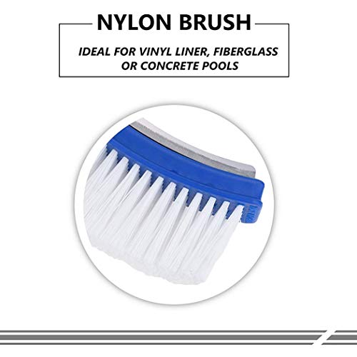 Image of Spiry Pool Brush Head Strong 18 inch Aluminium Swimming Pool Cleaning Brush with EZ Clips, These Heavy Duty Brushes Cleans Walls, Tiles & Floors Effortlessly & Strong Bristles