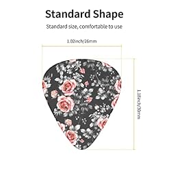 Lot de 12 médiators élégants pour guitare électrique, basse acoustique, motif floral noir et rose rouge avec boîte - Les Beatles, Paul McCartney, John Lennon, RIngo Starr, George Harrison Lot de 12 médiators élégants pour guitare électrique, basse acoustique, motif floral noir et rose rouge avec boîte – Image 5