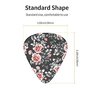 Lot de 12 médiators élégants pour guitare électrique, basse acoustique, motif floral noir et rose rouge avec boîte - Les Beatles, Paul McCartney, John Lennon, RIngo Starr, George Harrison Lot de 12 médiators élégants pour guitare électrique, basse acoustique, motif floral noir et rose rouge avec boîte – Image 5