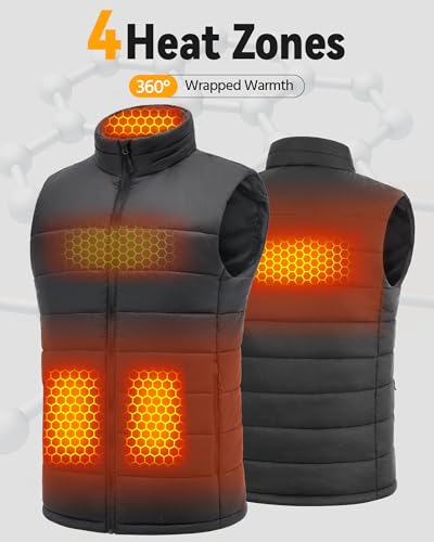 Wulcea Men Graphene Heated Vest Include 7.4V Fast Charge 14000mAh Battery4